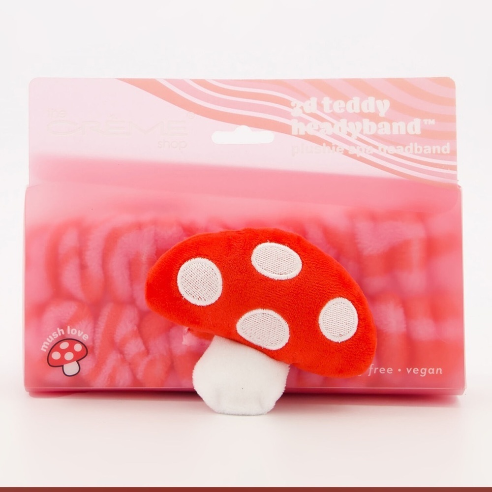 THE CREME SHOP Pink 3D Teddy Headyband, Mush Love, NWT 🍄 💕